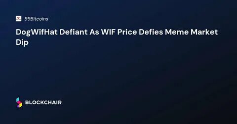 DogWifHat Defiant As WIF Price Defies Meme Market Dip - International Business Times