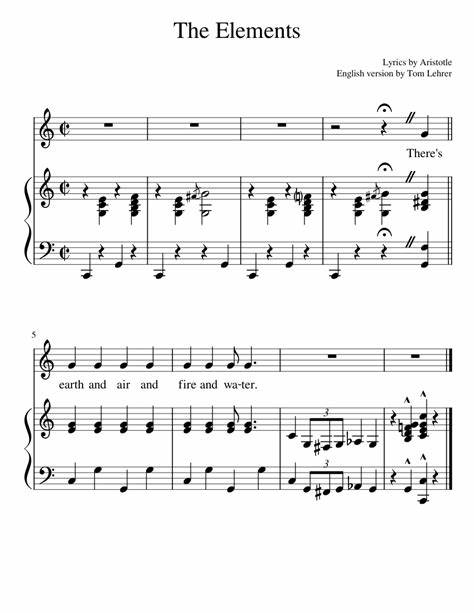 The Elements by Tom Lehrer (Aristotle's Version)