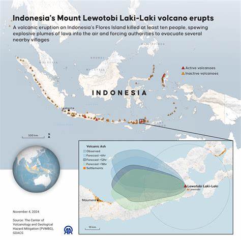 Indonesia's Mount Lewotobi volcano erupts and sends searing-hot ash miles high