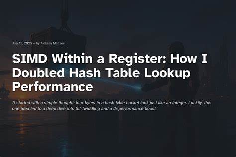 SIMD Within a Register: How I Doubled Hash Table Lookup Performance