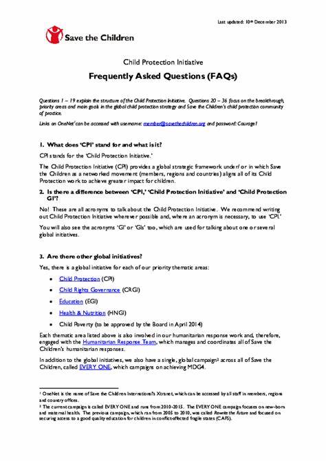 Frequently Asked Questions (FAQs) - Save the Children