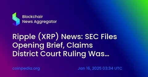 SEC files opening brief in its appeal against Ripple, seeks reversal on XRP classification - Crypto Briefing
