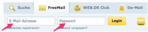 Anmeldung und Passwort - WEB.DE