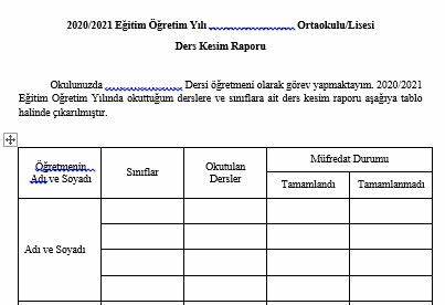 [01] 2024-2025 Ortaokul Ders Kesim Raporu
