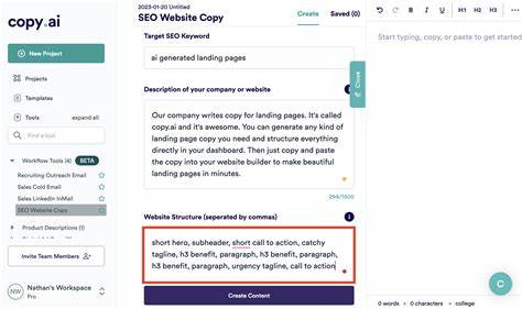 Generate full website structure, copy, and SEO with AI