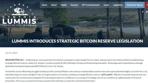 Senator Lummis Reintroduces The Bitcoin Act To Fuel US BTC Reserve