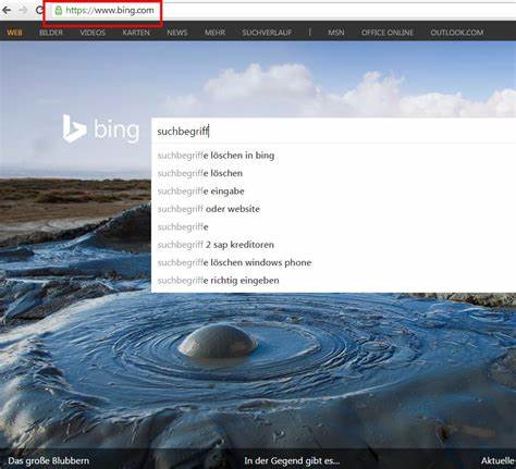 Microsoft Bing-Startseite und -Suchmaschine