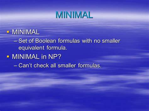 Minimal Boolean Formulas