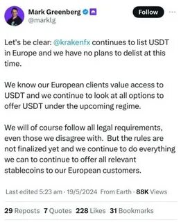 Kraken to Delist USDT and Stablecoins in Europe by March - The Shib Daily
