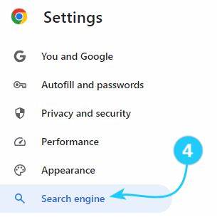 Set default search engine and site search shortcuts