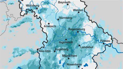 Regenradar aktuell für Bayern und die Regen Prognose