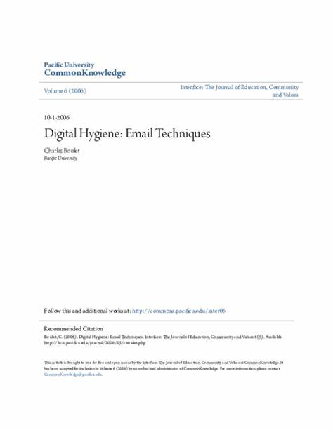 Digital Hygiene: Emails