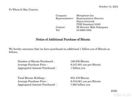 Metaplanet Buys Another $1.2M Worth of Bitcoin as Investment Strategy Progresses