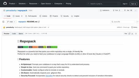 Repopack is a powerful tool that packs your entire repository into a single, AI-friendly file