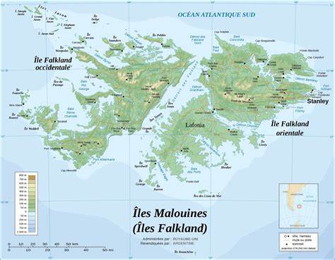 Îles Malouines - Carte - Amérique du Sud