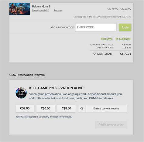 GOG now ask for donations when you buy games