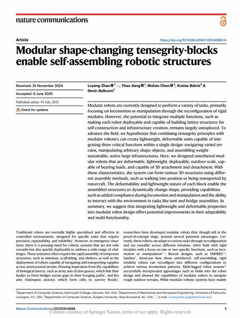 Shape-changing tensegrity-blocks enable self-assembling robotic structuress