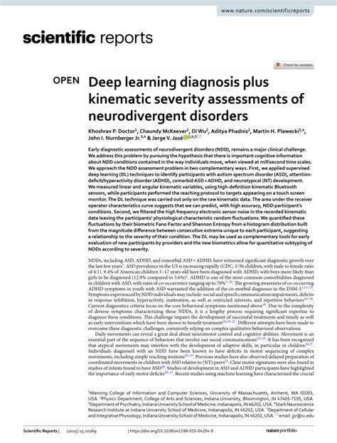 Deep learning diagnosis plus kinematic severity assessments of neurodivergence