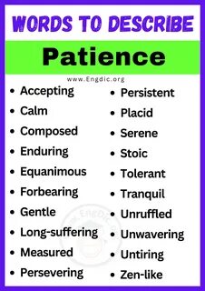 an adjective for "patience" | WordReference Forums