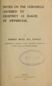 Notes on the Chronicle ascribed to Geoffrey le Baker of Swinbrook