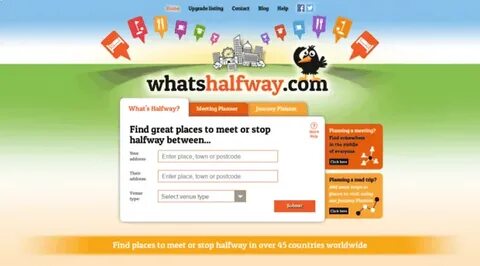 Meeting halfway app: enter two addresses, and the type of place you want to meet