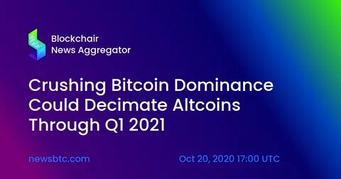 Bitcoin Dominance To Peak At 68% – Altcoin Season Incoming? - NewsBTC