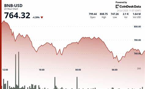 BNB Falls 4.3% as Traders Eye Key Support Levels After Record High