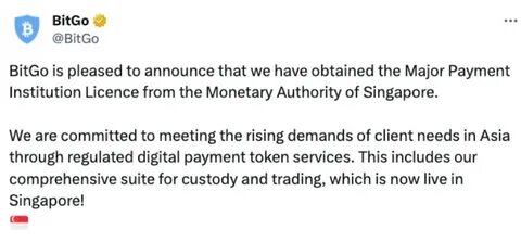 BitGo gets Singapore payment licence - The Paypers