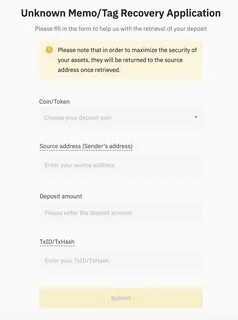 How to Retrieve Crypto Deposit with Wrong or Missing Tag/Memo? - Binance