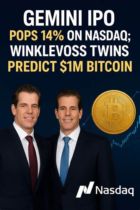 Gemini, the Winklevoss' crypto exchange, pops more than 14% in Nasdaq debut