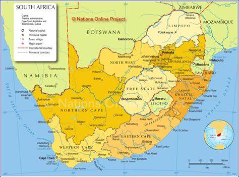 Map of South Africa - Nations Online Project