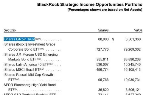 BlackRock adds Bitcoin ETF to model portfolio: report