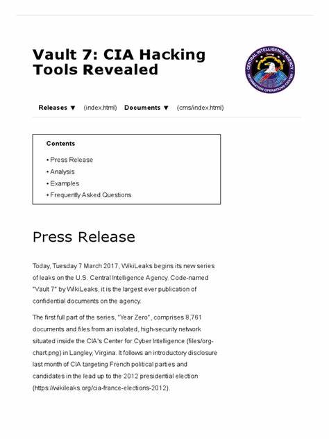 Vault 7: CIA Hacking Tools Revealed - WikiLeaks