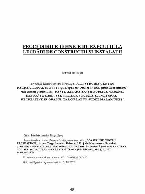 FACILITATI TEHNICE in S.E.A.P. incepand cu 15.10.2009