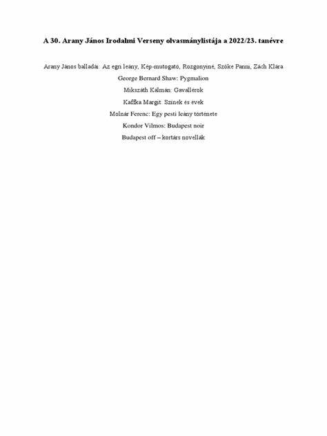 Versenyfelhívás XXXI. Arany János Irodalmi Verseny A tatai Eötvös 
