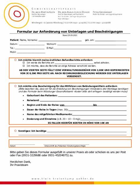 Formulare und Bescheinigungen