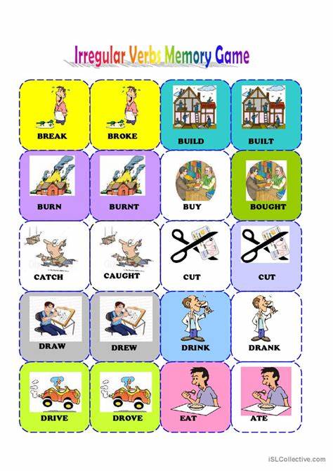 Memory Game Past Simple - Irregular verbs - Matching pairs