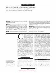 Cilia regrowth of shaven eyebrows (1999)