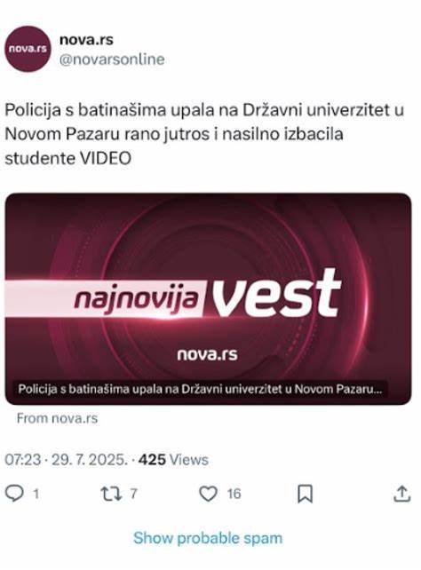 Nova S senzacionalizmom pali Novi Pazar, Sandžak i Rašku oblast; Evo 