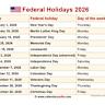 Holiday Calendar 2025/2026 - esffm.org