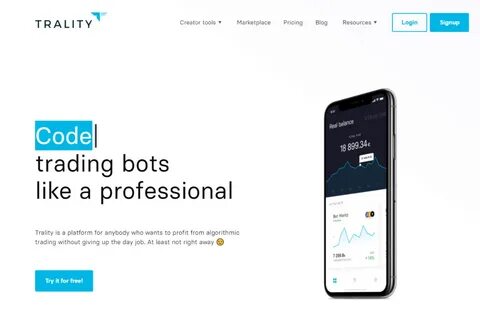 Trality is the platform for anyone to create and invest through automated crypto trading bots