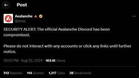 Discord of Blockchain Platform Avalanche and ZKsync Compromised - The Tech Report