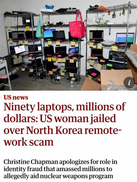 US woman jailed over North Korea remote-work scam