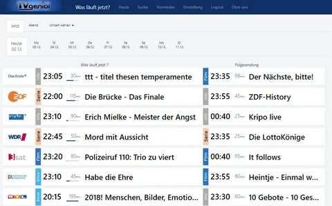 Fernsehprogramm heute Abend ab 20:15 Uhr - TVgenial.Online