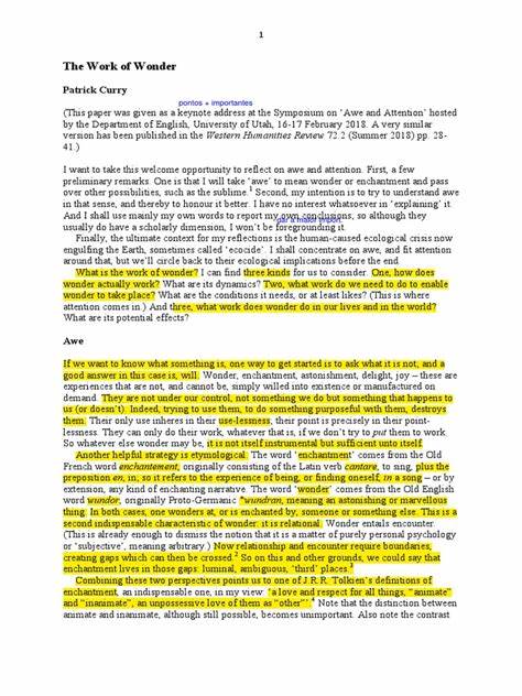 The Work of Wonder (2018) [pdf]