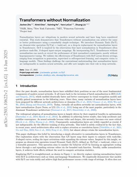 Transformers Without Normalization