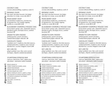 Menu for Cafe Flora in Seattle, WA - Sirved