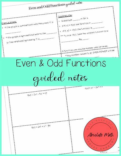 Notes on Even and Odd Functions