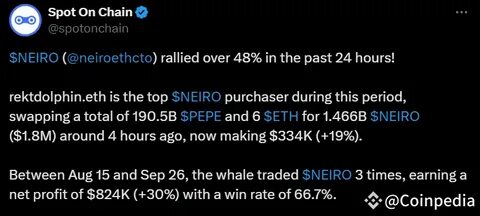 Whale Swaps Billions of PEPE for NEIRO, What’s Next? - Binance