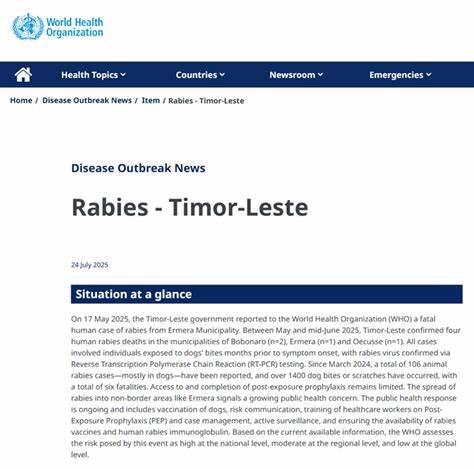 Rabies - Timor-Leste - World Health Organization (WHO)